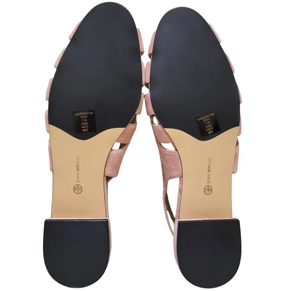 Giani Bernini Essie Slingback Fisherman Sandals Size US 8.5M Blush Pink Suede